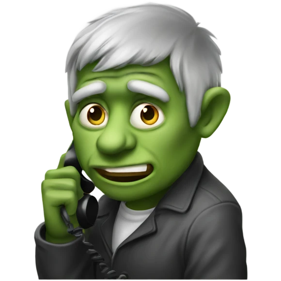 Nosey troll on speaking on telephone  emoji