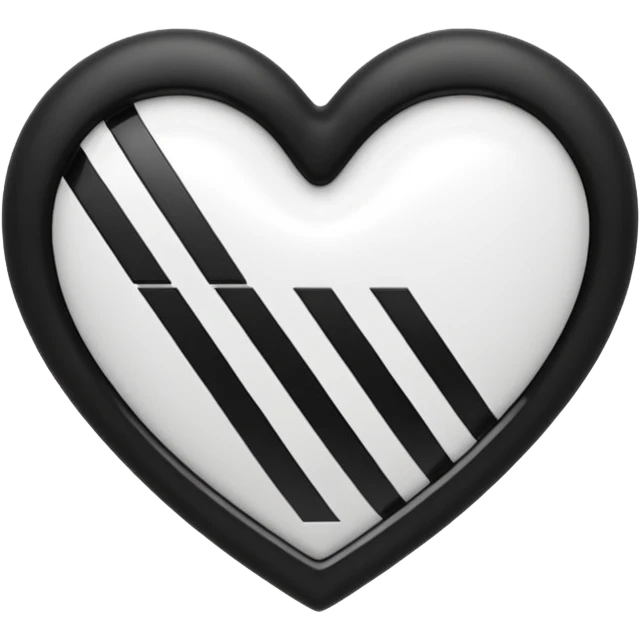 Adidas white stripes black heart emoji