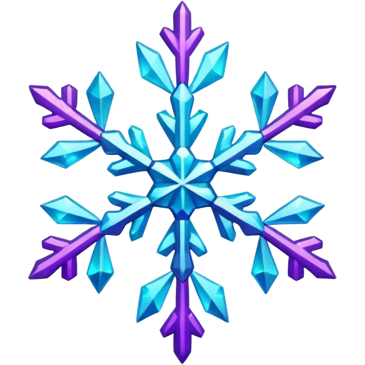 cyan and purple snowflake glitter emoji