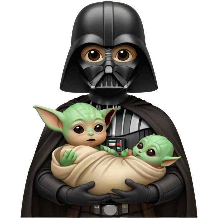 Darth Vader holding baby Yoda emoji