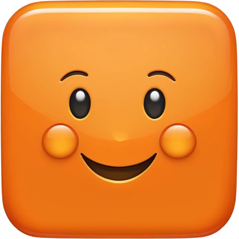 a voluminous glossy orange square with rounded edges emoji