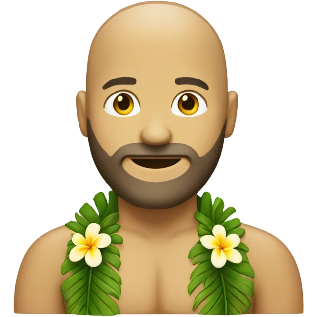 Bald guy blonde with beard and Hawaiian lei  emoji