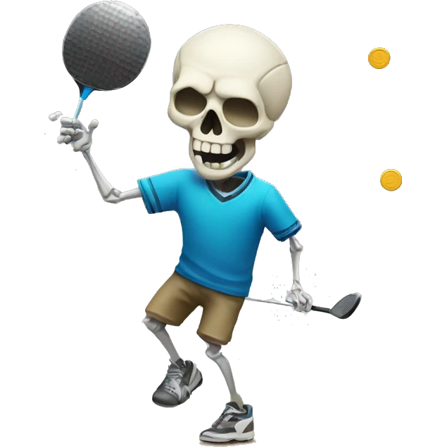 Skull playing disc golf emoji