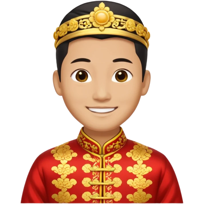 Chinese groom, traditional, culture of chinese, smiley on face. emoji