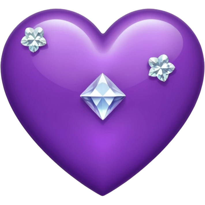 shiny purple heart with diamond emoji