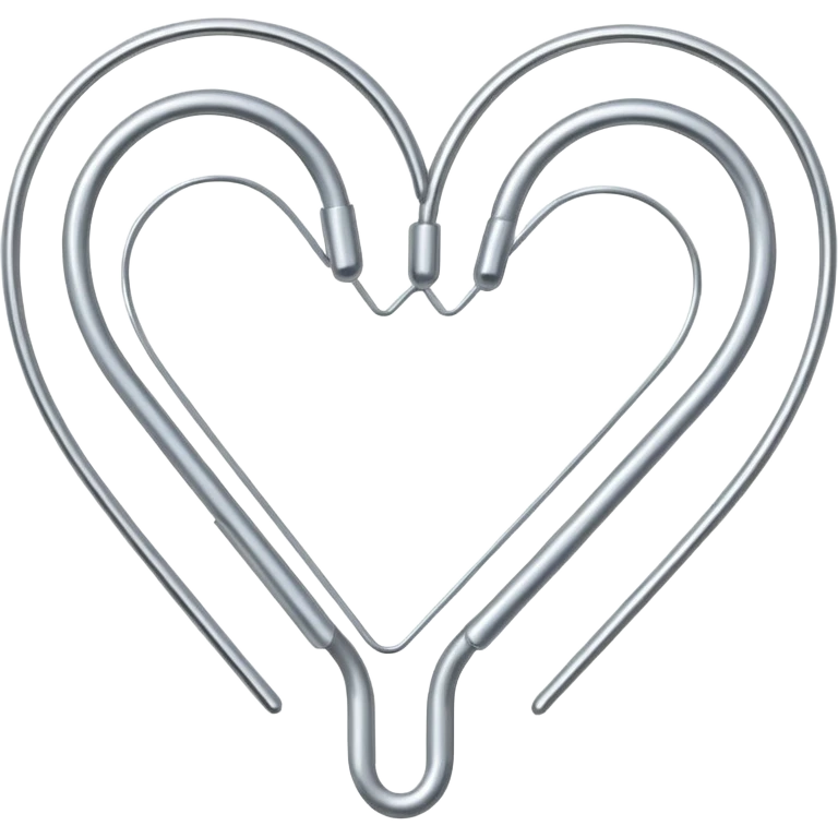 Two paperclips attached like a heart emoji