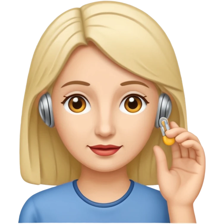 woman with hearing aid emoji