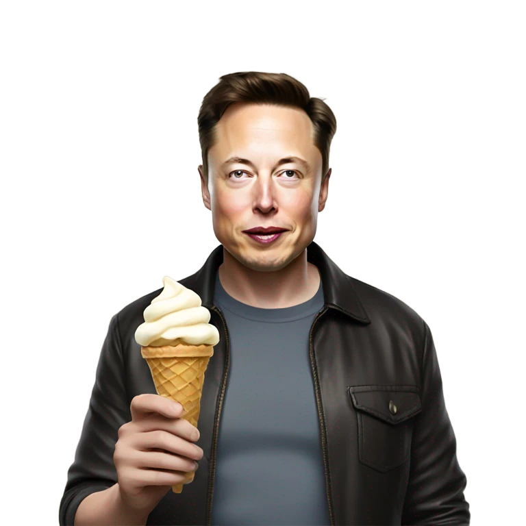 elon musk holding ice cream emoji