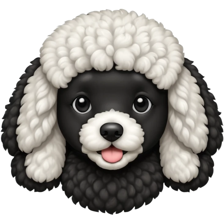 Caniche blanco y negro emoji