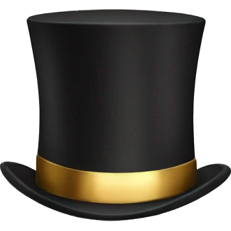 Top Hat with gold band emoji