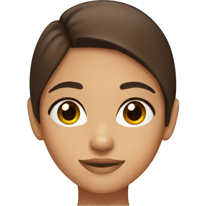 A  brunette girl with brown eyes  emoji