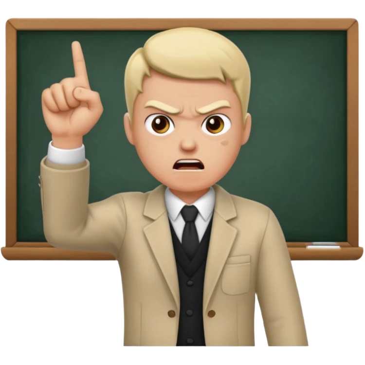 a person teaching a class and teacher is angry emoji
