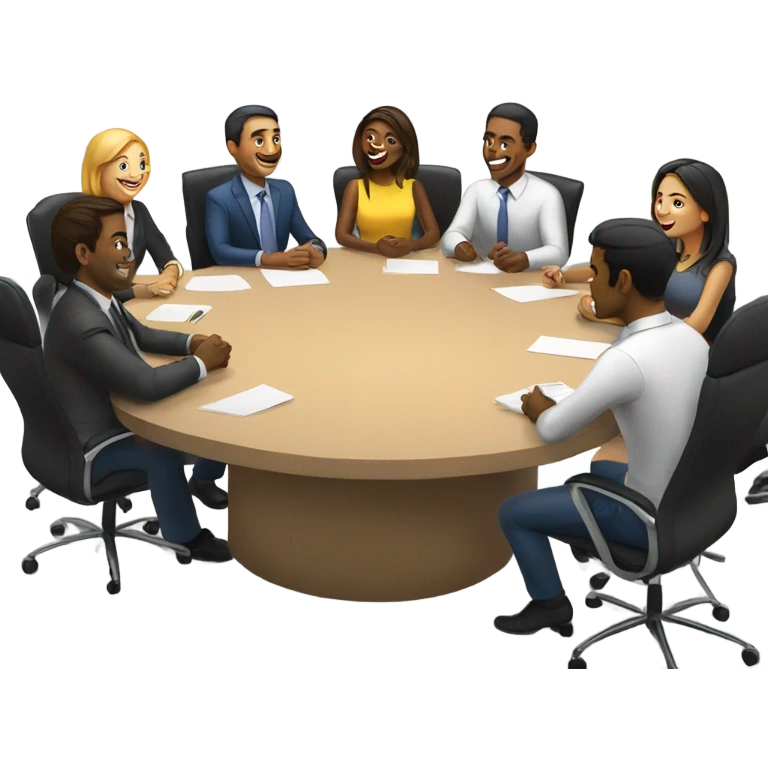 10 happy people at a meeting emoji