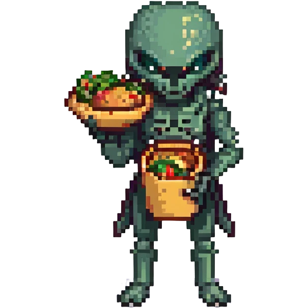 Xenomorph Alien holding tacos emoji