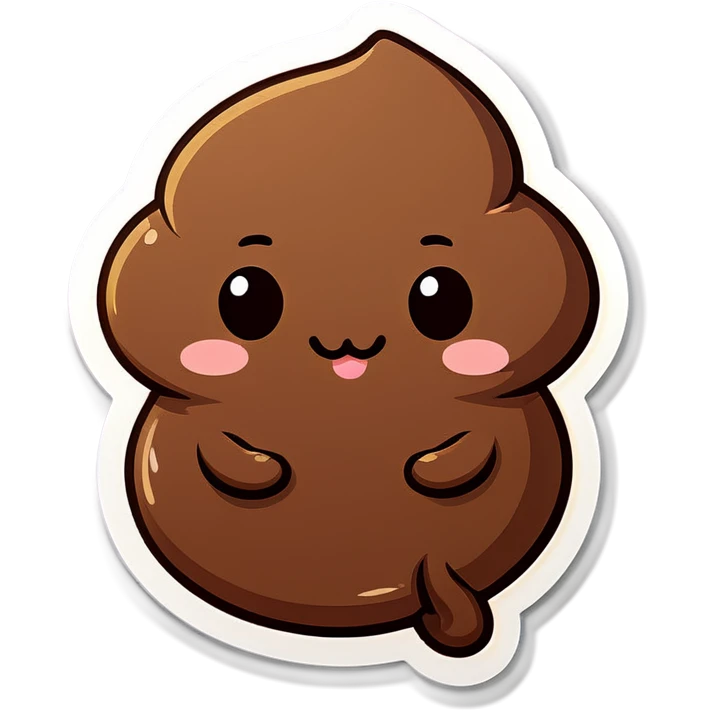 Cute poop in chibi style emoji