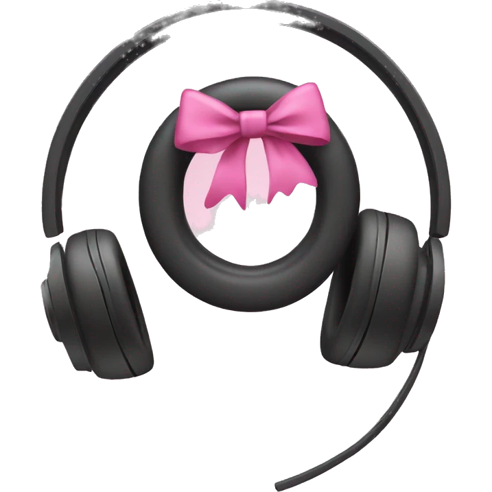 Headphones with pink bows emoji