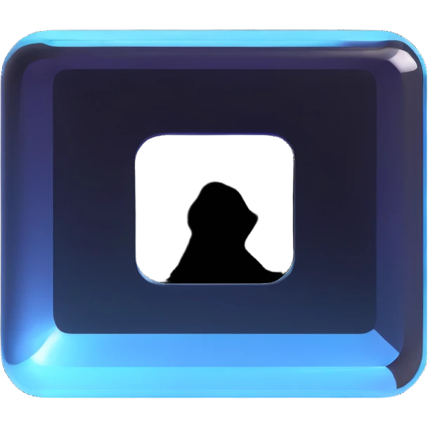 Russian Samokat delivery company logo on a transparent glass square rounded block emoji