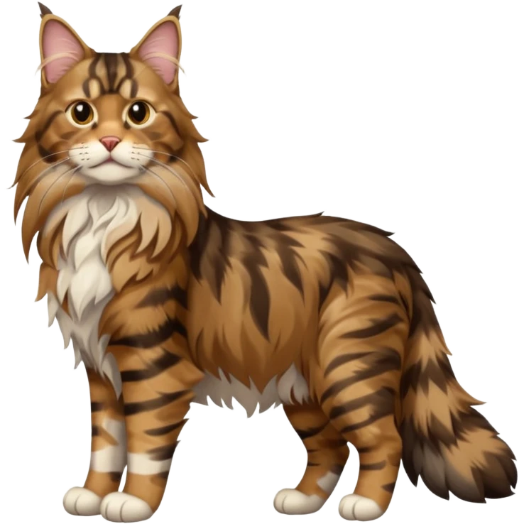 full body of maine conn cat, front view emoji