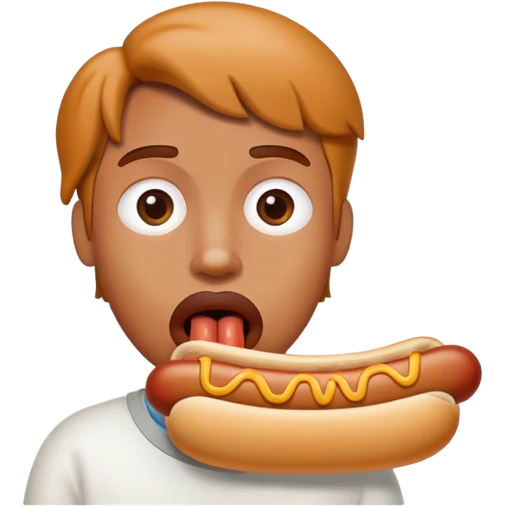 hotdog in mouth emoji