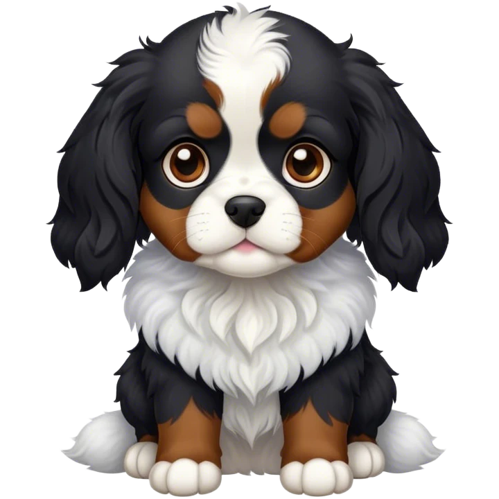 Black cavalier puppy emoji