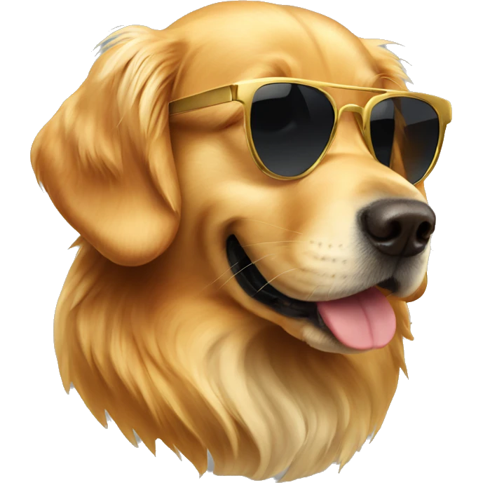 Golden retriever wearing sunglasses emoji