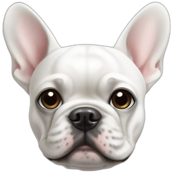 white french bulldog with one black ear emoji