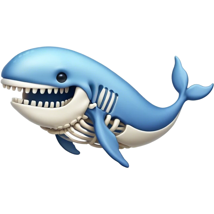 a happy whale skeleton emoji