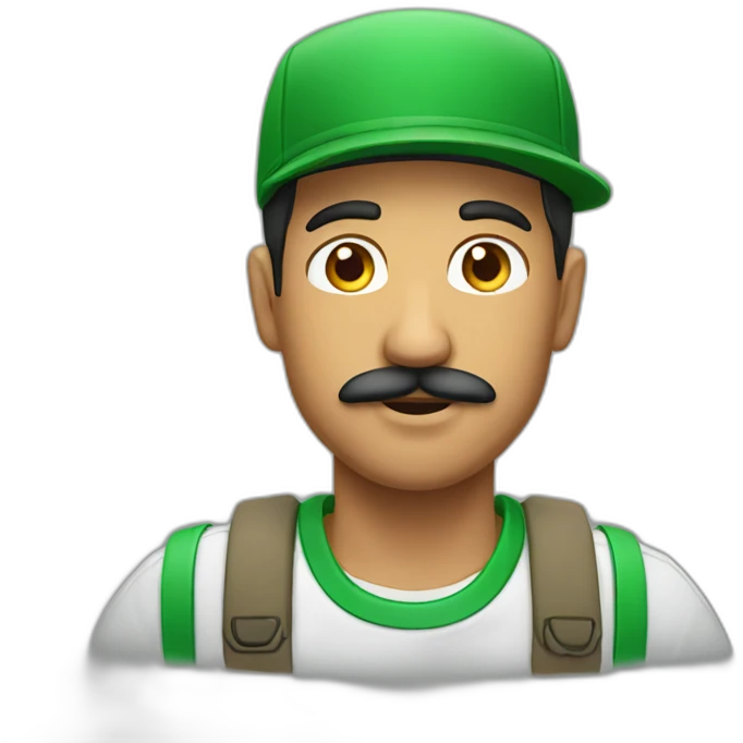 latin guy with moustache and green cap emoji