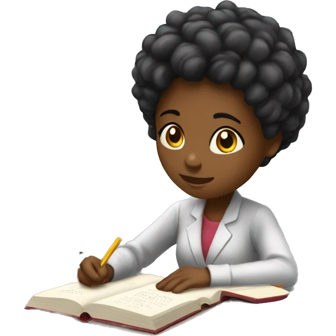 Girl studying lave emoji