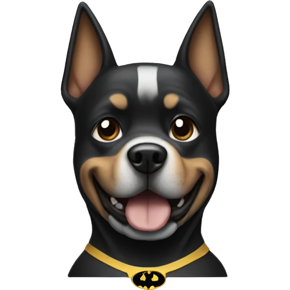Dog wearing a Batman suit emoji