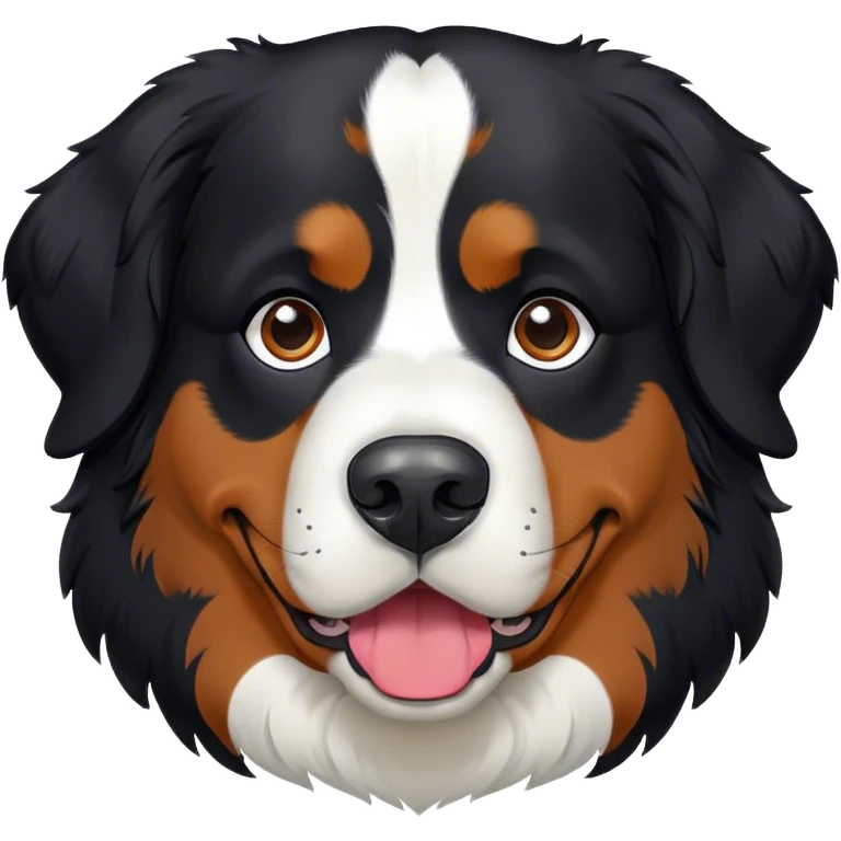 Tête de Chien de race bouvier bernois noir emoji