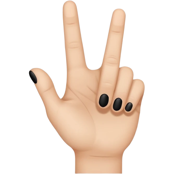 Minimal emoji icon of a human hand showing one finger, small black tattoo of the number 8 centered on the finger, thin line style, flat emoji design, simplified shape, neutral skin tone, centered, transparent background emoji