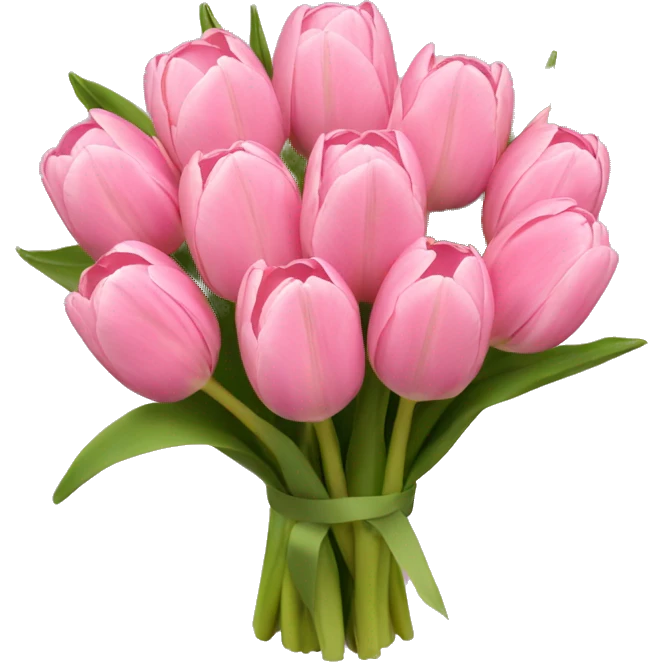 Tulips with light pink in a bouquet emoji