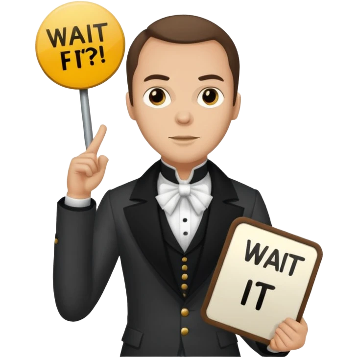 aaron burr holding a wait for it sign emoji
