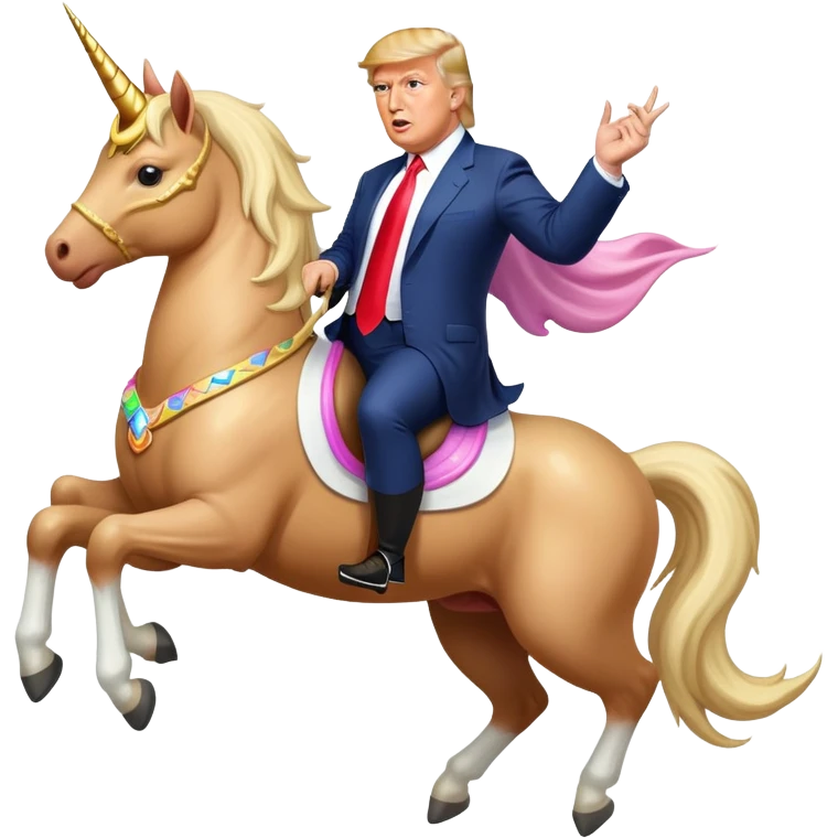 Donald trump riding a unicorn  emoji