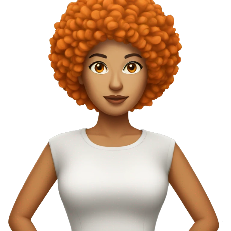 Sassy latina woman with orange afro emoji