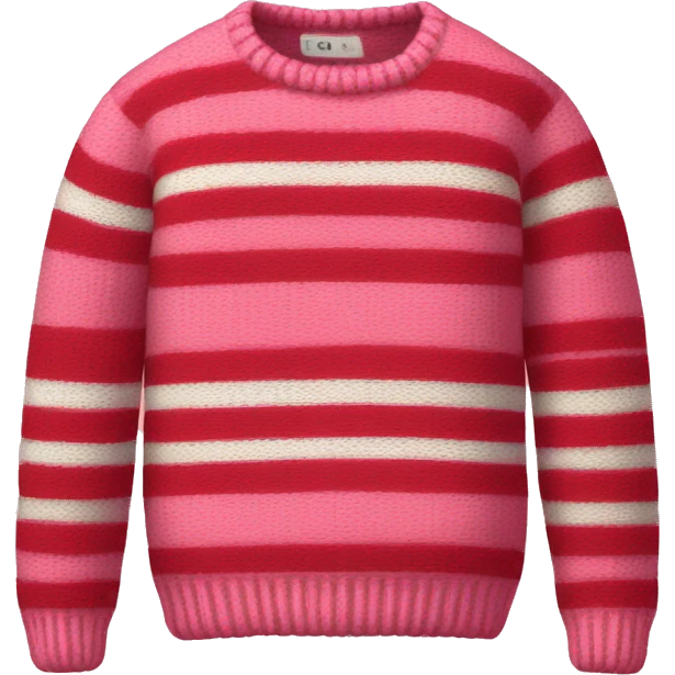 pink and red alternating striped knit sweater  emoji