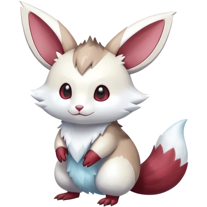 Shiny White Furry Snowy Ice-type Furret-Minccino-Zangoose-Hybrid (Full body) emoji