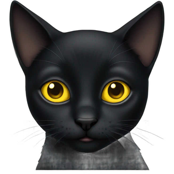 black cat with yellow eyes emoji