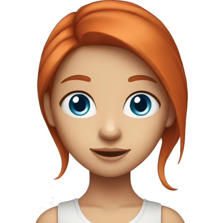 red-haired blue-eyed girl emoji