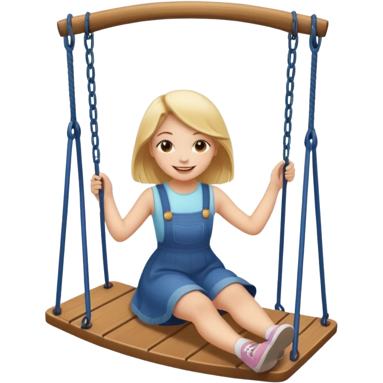 Swing, swing-board with  girl emoji