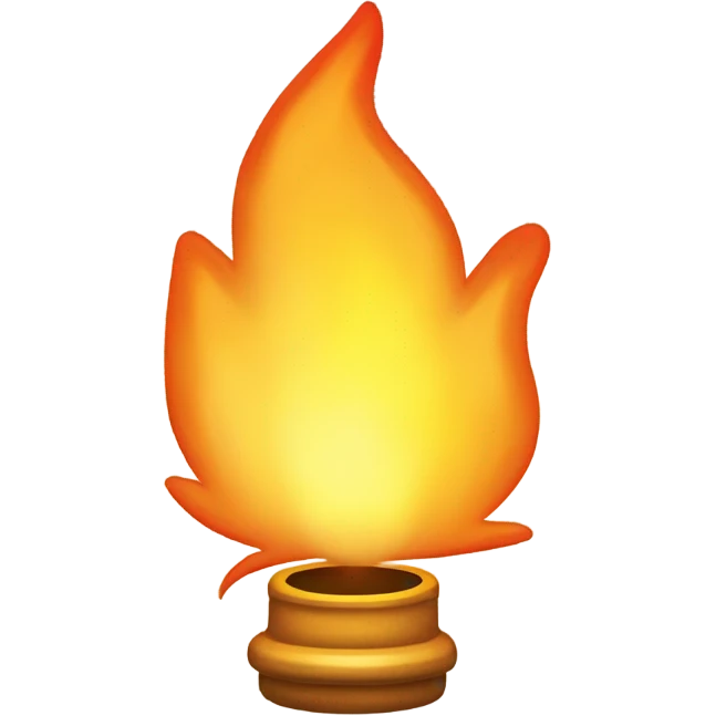 Intense burning single flame emoji