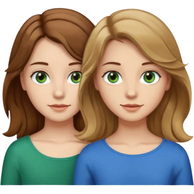 make me and my best friend togheter i have shoulder-lenght brown hair and light brown eyes and she has long wavy hair blonde/brown hair and green/blue eyes emoji