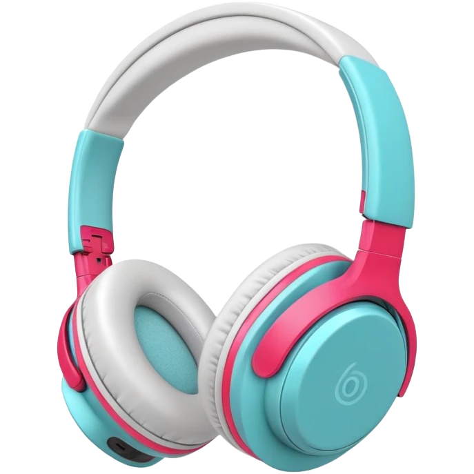 Modern wireless over-ear headphones with vibrant colors emoji