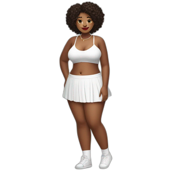full body curvy-beauty-long-white-socks short wide windy skirt bikini both sides emoji