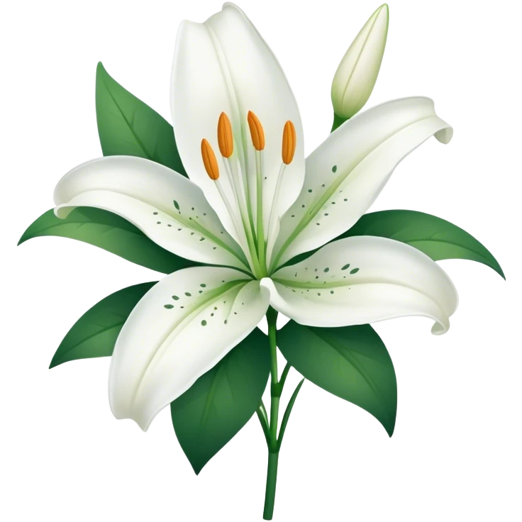 single Snow White Lily, straight stem emoji