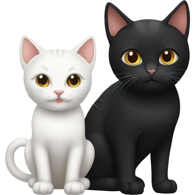 A black cat with a White and Redhead cat emoji