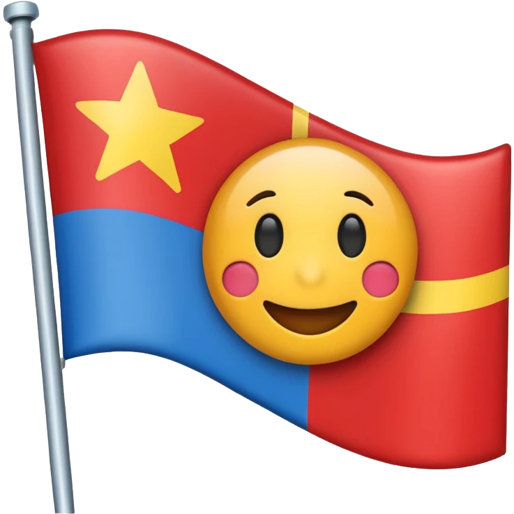 une emoticone avec un drapeau pour dire win emoji