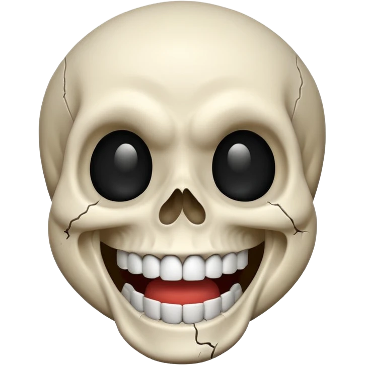 Skull laughing goofy emoji