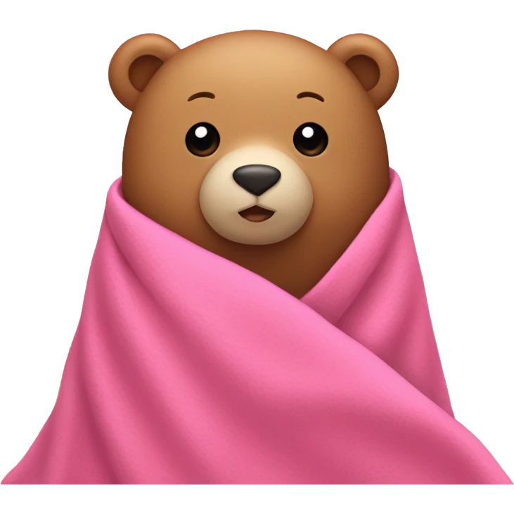 cute bear cover with a pink blanket emoji